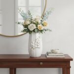 White Ceramic Vase - 9 Inch 3D Modern Vase for Centerpieces, Minimalist Decorati... - Image 8