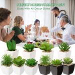 Hollyone Small Succulents Artificial 3 Pcs Faux Succulents in Pots Fake Succulen... - Image 4