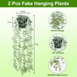 echosari 2 PCS Fake Hanging Plants, Artificial Potted Plants Eucalyptus, Greener... - Image 4