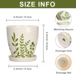 MPotTo Ceramic Pots for Plants - 6 Inch Plant Pot for Indoor Outdoor Plants, Cer... - Image 3