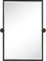 TEHOME Oil Rubebd Bronze Metal Framed Pivot Rectangle Bathroom Mirror Tilting Be... - Image 4