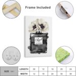 WEboL Fashion Perfume Bottle Black With Grey & White Poppy Poster Decorative Pai... - Image 3