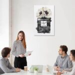 WEboL Fashion Perfume Bottle Black With Grey & White Poppy Poster Decorative Pai... - Image 7