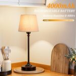 Cordless Table Lamp Rechargeable Bronze - 1 Pack Brass 4000mAH Battery Operated ... - Image 6