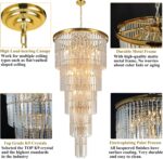 37 Lights Gold Finish Large Staircase Crystal Chandelier for High Ceiling Foyer ... - Image 6