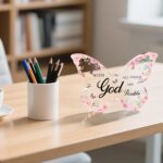 Office Desk Decor for Women Pink Desk Accessories Decoration Pink Butterfly Moth... - Image 3