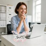 Office Desk Decor for Women Pink Desk Accessories Decoration Pink Butterfly Moth... - Image 7