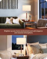 EDISHINE Mid Century Table Lamp, Solid Wood and Metal Bedside Lamp with Pull Cha... - Image 7