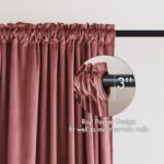 MIULEE Dusty Rose Velvet Curtains Rod Pocket 84 Inches Long 2 Panels, Mauve Dust... - Image 3