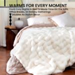 Electric Heated Blanket for Girls & Women, Soft & Luxurious, Faux Rabbit Fur Hea... - Image 3