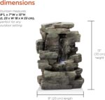 Alpine Corporation 13" Tall Indoor Tabletop Water Fountain, 4 Tier Cascading Wat... - Image 4