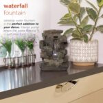 Alpine Corporation 13" Tall Indoor Tabletop Water Fountain, 4 Tier Cascading Wat... - Image 5