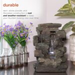 Alpine Corporation 13" Tall Indoor Tabletop Water Fountain, 4 Tier Cascading Wat... - Image 8