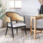 Safavieh Couture Home Collection Rogue Black/Natural Rattan Living Room Dining A... - Image 3