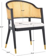 Safavieh Couture Home Collection Rogue Black/Natural Rattan Living Room Dining A... - Image 4