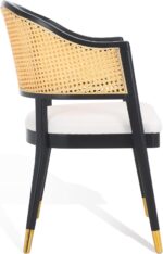 Safavieh Couture Home Collection Rogue Black/Natural Rattan Living Room Dining A... - Image 5