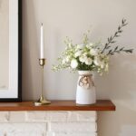 DomeStar White Ceramic Vase, 6.3" Tall Small Flower Vase for Pampas Grass, Home,... - Image 3
