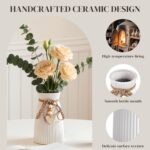 DomeStar White Ceramic Vase, 6.3" Tall Small Flower Vase for Pampas Grass, Home,... - Image 4