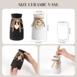 DomeStar White Ceramic Vase, 6.3" Tall Small Flower Vase for Pampas Grass, Home,... - Image 8