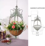 Large Hanging Planter for Outdoor Indoor Plants, 12.6-Inch Rustic Metal Hanging ... - Image 3