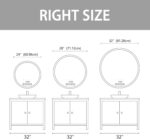 24" x 24" LED Bathroom Mirror with Lights, Black Round Frame Lighted Bathroom Va... - Image 8