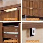 ORRD Accent 5 Drawer Dresser for Bedroom Set of 2, Modern Closet Chest of Drawer... - Image 5