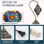 Marrakech Tiffany Style Stained Glass Table Lamp, Handmade Turkish Moroccan Mosa... - Image 5