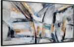 Yihui Arts Hand Painted Framed Abstract Canvas Wall Painting with Gold Foil - Image 3