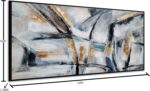 Yihui Arts Hand Painted Framed Abstract Canvas Wall Painting with Gold Foil - Image 4