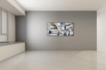 Yihui Arts Hand Painted Framed Abstract Canvas Wall Painting with Gold Foil - Image 5
