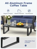 Oversized Modern Outdoor Patio Furniture Set with 5" Thick Cushions, Deep Seats ... - Image 4