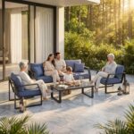 Oversized Modern Outdoor Patio Furniture Set with 5" Thick Cushions, Deep Seats ... - Image 6