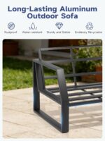 Oversized Modern Outdoor Patio Furniture Set with 5" Thick Cushions, Deep Seats ... - Image 7