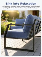 Oversized Modern Outdoor Patio Furniture Set with 5" Thick Cushions, Deep Seats ... - Image 8