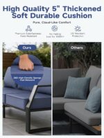 Oversized Modern Outdoor Patio Furniture Set with 5" Thick Cushions, Deep Seats ... - Image 10