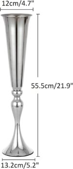 Metal Trumpet Vases for Centerpieces - Set of 10 Elegant Silver Vases for Table,... - Image 6