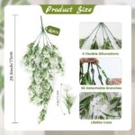 RECUTMS Artificial Hanging Plants 4 Pcs Ferns Plants Large Faux Artificial Hangi... - Image 3