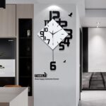 FLEBLE Modern Large Wall Clocks for Living Room Decor Big Silent Pendulum Wall C... - Image 3
