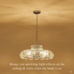 Modern Chrome Glass Chandelier 8-Light 21.6" Water Ripple Glass Pendant Chandeli... - Image 6