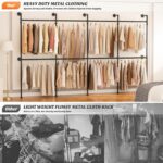 Aheaplus Industrial Pipe Clothing Rack, Reversible 13FT Clothes Rack for Hanging... - Image 5