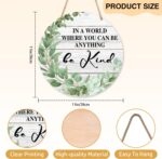 Be Kind Signs, Eucalyptus Wood Hanging Decor For Bathroom Bedroom Office Home Ki... - Image 3