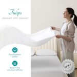 Carressa Linen 100% Egyptian Cotton Queen Sheet Set - 800 Series Tulips Collecti... - Image 3