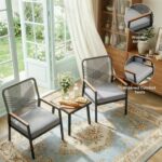 LIFERUN 3-Piece Patio Furniture Set, 2 Outdoor Rattan Chairs with 1 Table, Garde... - Image 5