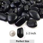 YISZM 2lbs Black Pebbles for Plants, 1-2 Inch High Polished Natural River Rocks ... - Image 3