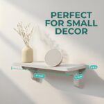 Real Wood White Shelves for Wall - 17 inch (3 Pack) - Easy to Install, Template ... - Image 3