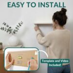 Real Wood White Shelves for Wall - 17 inch (3 Pack) - Easy to Install, Template ... - Image 4