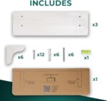 Real Wood White Shelves for Wall - 17 inch (3 Pack) - Easy to Install, Template ... - Image 5