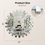 Round Mirror for Wall - 26" Sunburst Starburst Sun Decorative Mirrors for Wall D... - Image 3