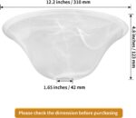 12" White Alabaster Glass Lamp Shade, Lipless Glass Lamp Dome, Fixture Replaceme... - Image 3