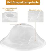 12" White Alabaster Glass Lamp Shade, Lipless Glass Lamp Dome, Fixture Replaceme... - Image 7